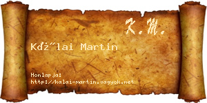 Kálai Martin névjegykártya