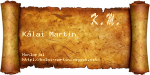 Kálai Martin névjegykártya